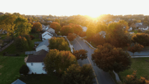 sunset on neighborhood