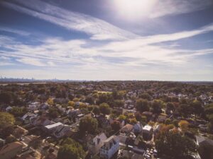 neighborhood with sky in city with hoa management company