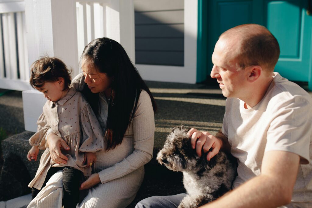 people sitting on porch