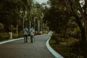 couple walking on street