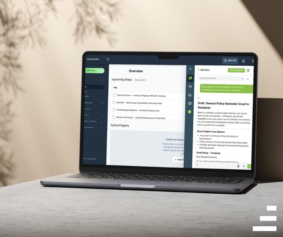 alli ai manager on the computer