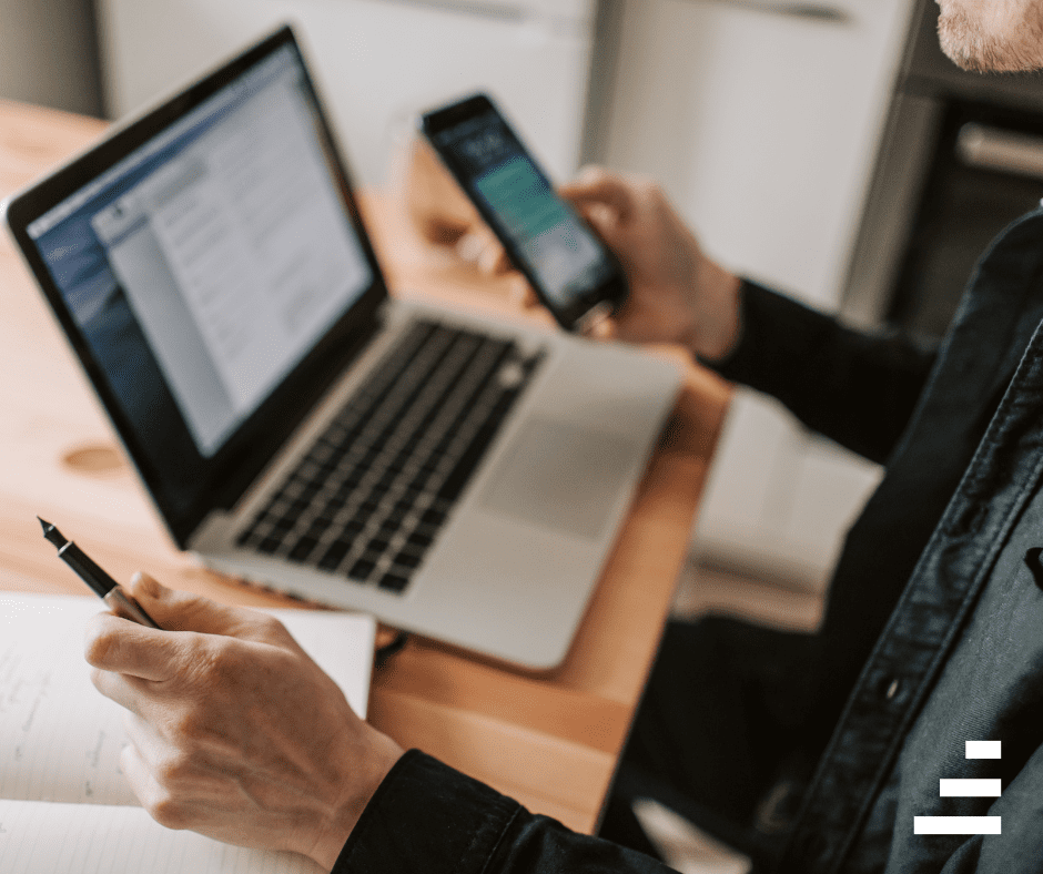 person doing work on a computer