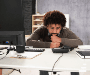 man at a desk
