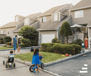residents on bikes