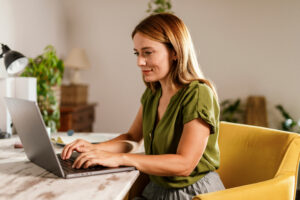 lady on computer