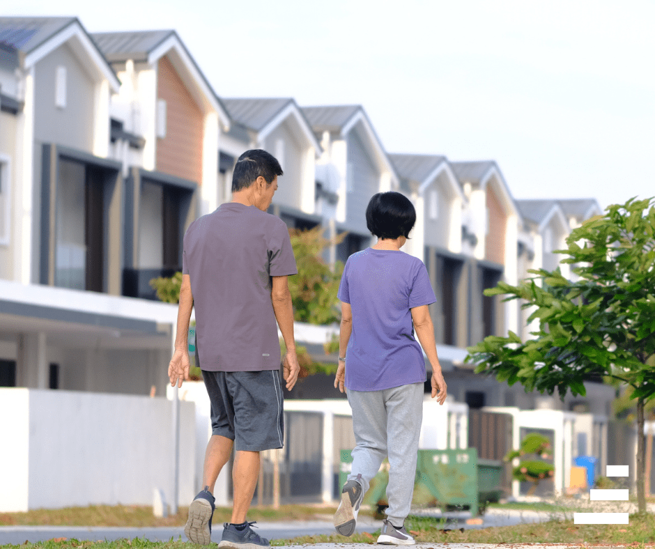kids walking in front of houses